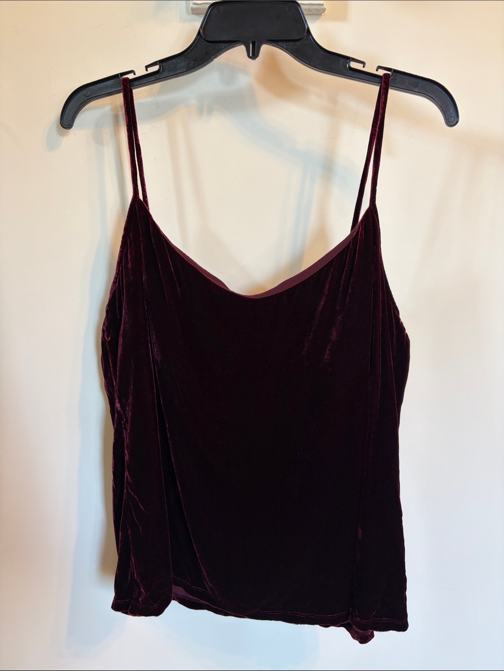 Eileen Fisher Velvet Silk Blend Cami XL Burgundy Wine Tank Holiday Evening